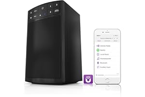 KIDUN Hi-Fi Tweeter Bluetooth Speaker with Internet Radio, Spotify, Aux in and USB. WiFi Speaker Group Wireless Connect, Control Speaker via Smartphone for Any Room. Compatible UPnP/DLNA -Black