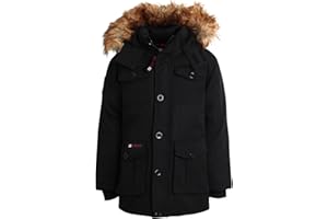 CANADA WEATHER GEAR Boys' Winter Jacket - Heavyweight Teflon Canvas Parka Coat – Winter Ski Jacket (Size: 8-20)