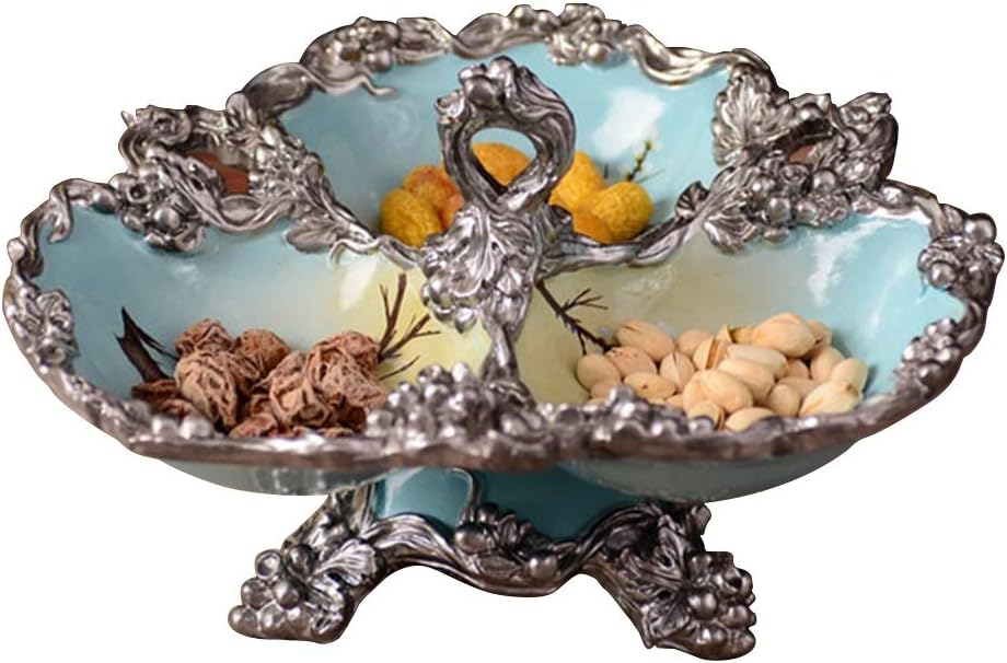 LINANNAV Snacks Appetizer Tray, 3 Containers Ceramic Dessert Serving Dishes Snack Platter