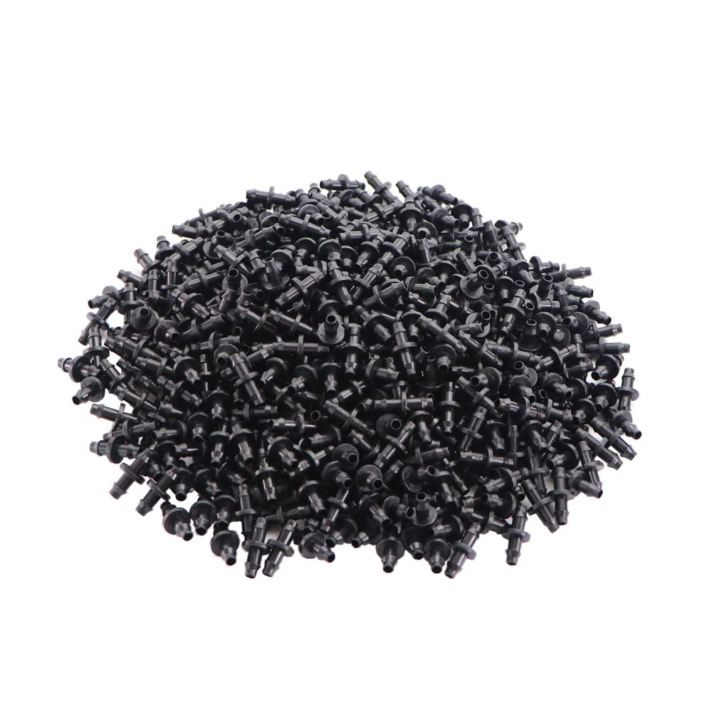 200 Pcs Drip Irrigation Barbed Coupling Fittings for 4mm/7mm Tube Drip Irrigation Watering System Fittings