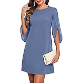 oten Women's 2026 Flutter Sleeve Cocktail Dress Crew Neck Chiffon Formal Wedding Guest Party Short Dresses