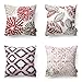 PHANTOSCOPE Set of 4 New Living Series Decorative Throw Pillow Case Cushion Cover, Red, 18