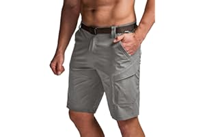 CQR Men's Hiking Cargo Shorts, Quick Dry Stretch Tactical Outdoor Shorts, Lightweight Camping Golf Shorts with Multi Pockets