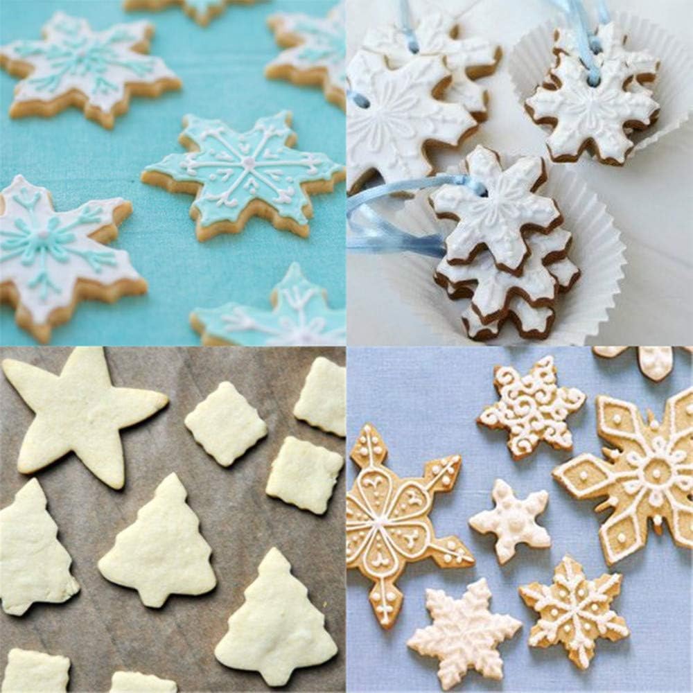 Napravi Rs Merry Christmas 12 Pcs Cookie Pochoirs 4 Pcs Flocon De Neige Gateau Pochoirs 2 Pcs Arbre De Noel Emporte Pieces Lot De 9 Glacage Douille Embouts 1 Adaptateur Coupler 1 Poche A