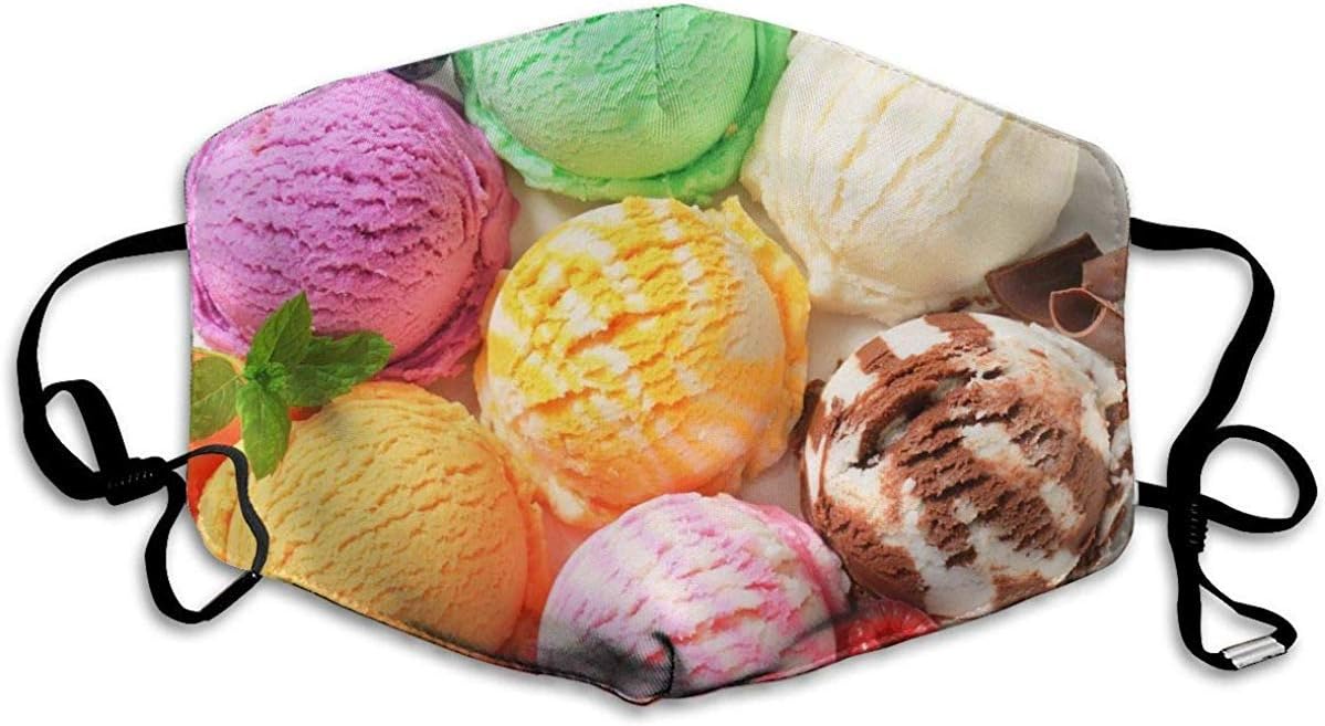 Ice Cream Colorful Mouth Mask Unisex Anti-dust Cotton Face Mask for Men and Women, Boys and Girls