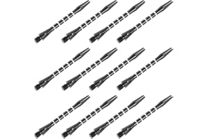 BESPORTBLE 12pcs Black Aluminum Alloy Dart Shafts with 2ba Thread, Medium Length Steel Tip Replacement Stems