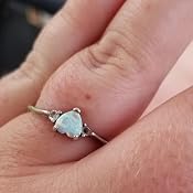 ACEFEEL 925 Sterling Silver Twisted Infinity Knot Ring With Blue Opal & Cubic Zirconia - View #10