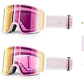 Innerking Photochromic Ski Goggles, Magnetic Flip-Up Snowboard Goggles, OTG Anti-Fog Lens, UV400 Protection Snow Goggles