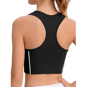 Haloumoning Girls Sports Bra Athletic Racerback Scoop Neck Training Bras | Kids Active Dance Yoga Bra Crop Tops 5-14Y, Remova