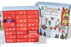 VAHDAM, Assorted Christmas Tea Gift Set | Limited Edition Unique Hoilday Gift Box - 24 Flavors, 120 Individually Wrapped Pyramid Tea Bags | Christmas Presents for Women, Men & Adults