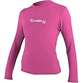 O'Neill UV Sun Protection Womens Basic Skins Long Sleeve Rash Tee Sun Rash Guard, Fox Pink, Large, Fox Pink, Large