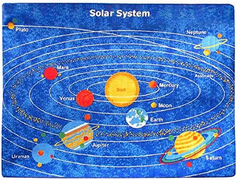 SINTECHNO Kids Planets Solar System Area Rug, 5' x 7'