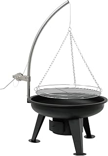 BBQ-Toro Schwenkgrill | Ø 64 cm | Holzkohle Grill mit Grillrost | Grillgalgen mit Kurbel | schwarz | Standgrill