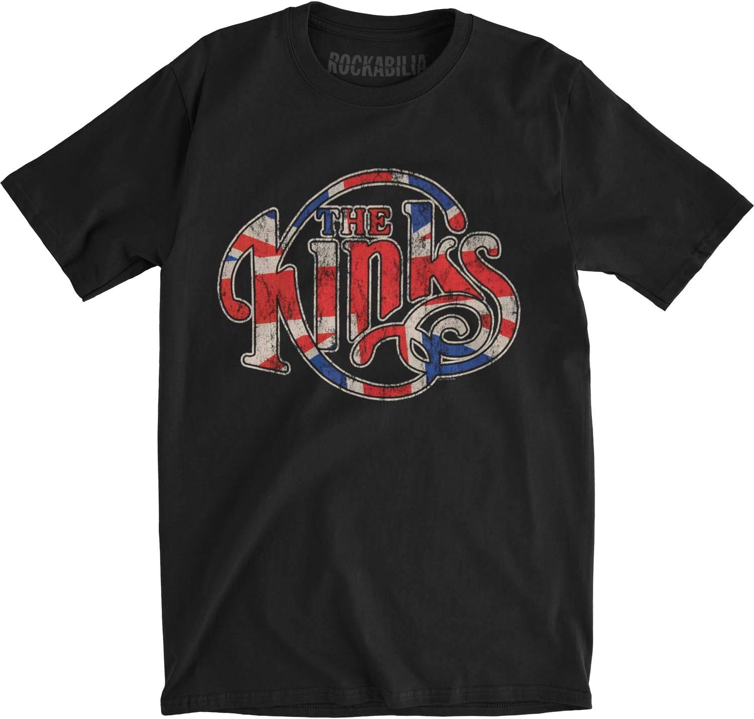Kinks Men's Flag Logo Mens Soft T Slim Fit T-Shirt Black