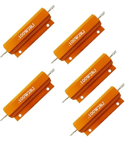 FONGKNOX Resistenza Di Potenza RX24 100W 10 Ohm - 2 Pezzi Con Alloggiamento In Alluminio Dorato, Dissipazione Termica, Per Circuiti Elettronici E Test - 4