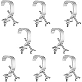 KOHAND 8 Pack Stage Light Clamp Hook, Aluminum Alloy Truss C-Clamp, Heavy Duty Stage Lights Truss Clamp for DJ Lighting Par Lights, Fit for 1.18-2 Inch OD Tube/Pipe, Silver