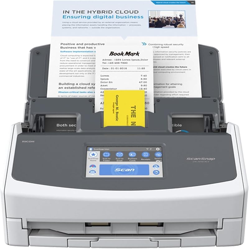 ScanSnap iX1600 White Duplex Scanner with WiFi Touchscreen ADF 50-Sheet