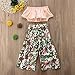 sweetyhouse Toddler Baby Girls 2Pcs Set,Kids Ruffle Vest Crop Tops+Floral Wide Leg Pants Summer Outfits, 4-5T