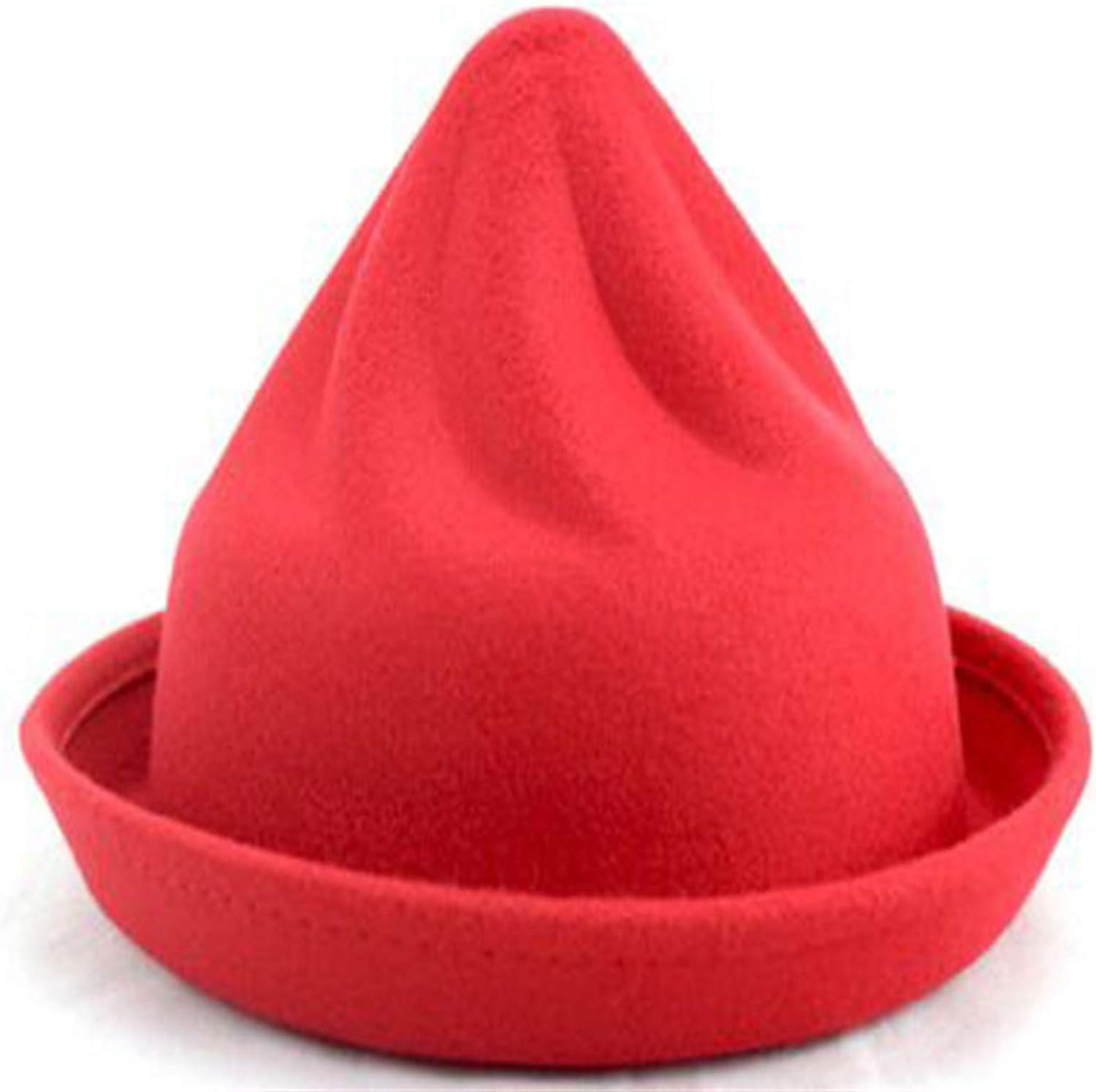 Ladies Wool Pointy Woolen Top Hat,Solid Color Curling Hats,Warm And