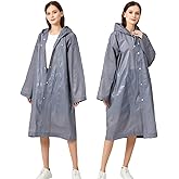 RUISHYY Rain Ponchos for Adults Women Men (2-5 Pack), Reusable EVA Raincoats Jackets with Hood Portable Waterproof Rain Gear