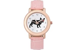 MHXYZHW Cute French Bulldog Women's Custom Watch Fashion Strap Wristwatches Gift for Birthdays Valentine's Day