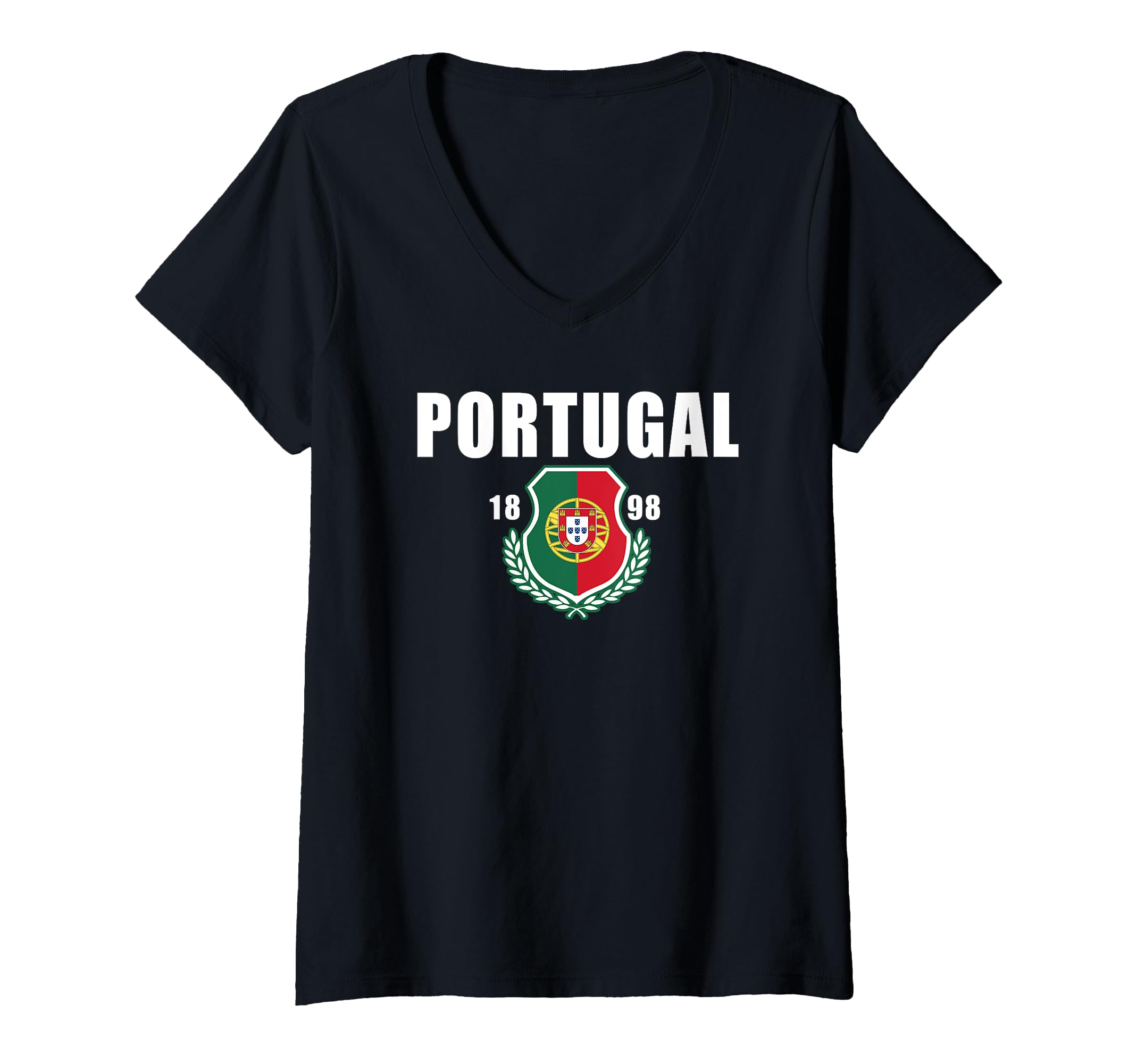 Womens Trendy Portugal 1898 Crest V-Neck T-Shirt