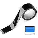 LZLRUN High Gloss Black Vinyl for Chrome Delete Window &amp; Door Trim 2" x30ft | High gloss black wrap, air release, high extensibility, with tool kit, for car black out chrome delete window trim door trim