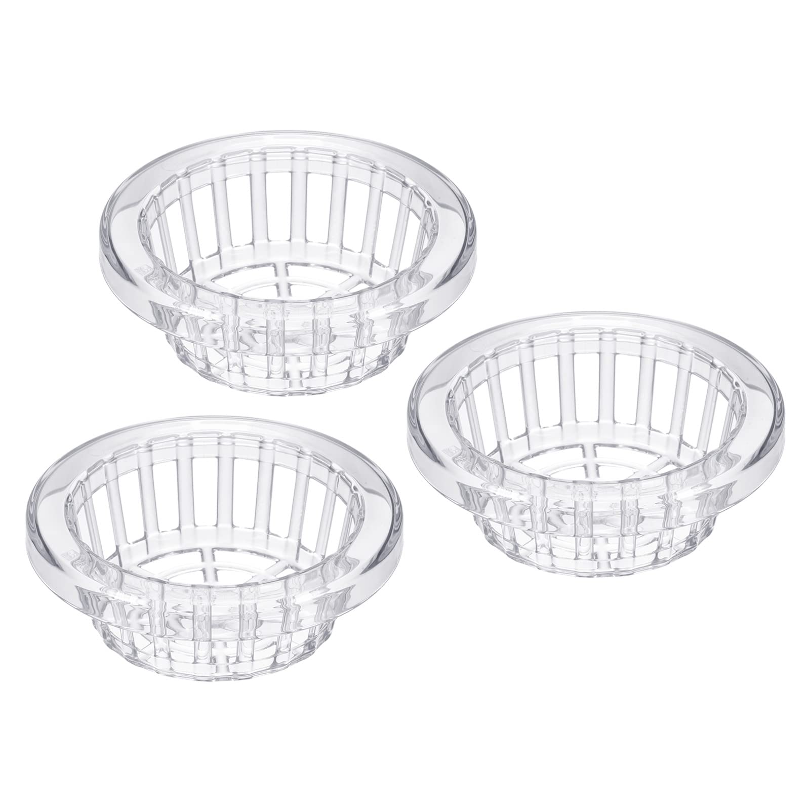 PATIKIL 6 Inch Garden Mesh Cup, 3 Pack Round Slotted Plastic Net Pot Basket for Home Vegetable Flower Planting, Clear