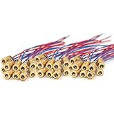 WOWOONE Laser Diode, 30pcs Mini Red Laser Diode Laser, 5V 650nm 5mW, Red Dot Laser Head, with Leads Head Outer Diameter 6mm