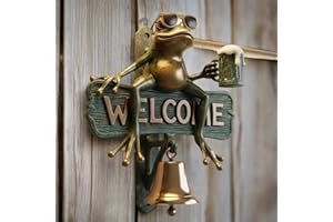 Drinking Frog Welcome Doorbell, Wearing Hilarious Frog Doorbell, Hand-Painted Resin Decorative Door Chime for Porch, Garden G