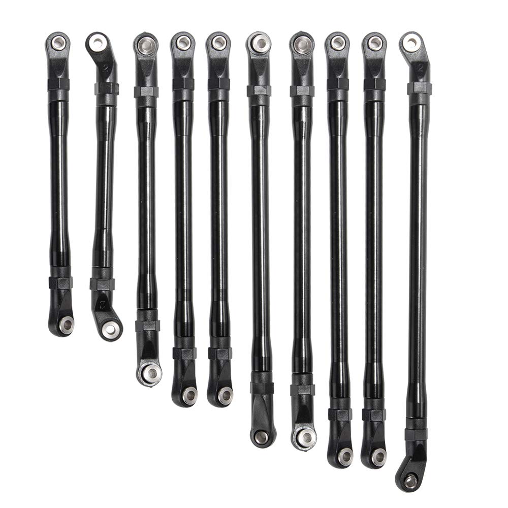 XUNJIAJIE 1 set/10 pieces pull rod link pull rod with ball ends (313 mm wheelbase) for Axial SCX10-II 90046 1/10th crawler car