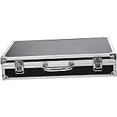 Hemoton Aluminum Tool Box Case 14-Inch Lightweight Metal Toolbox with Lock and Foam Insert Portable Organizer for Tools Cosmetics and Instruments