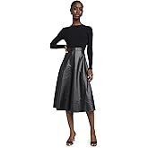 Shoshanna Womens Leather Knit Lonnie Dress