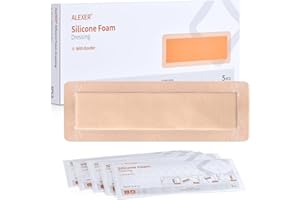 Silicone Foam Dressing - Long Adhesive Foam Bandage for Surgical Incisions and Wound Care, Waterproof and Gentle on Skin 4"×1