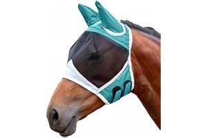 RETOONGKING Horse Mask,Masks for Horses with Ears for Horse Royal Blue Full Size,Horse Blinders&Horse Ear Bonnetb and Black Mesh Cover,Ears and Forelock Able to Come Through the Mask,Navy Blue L