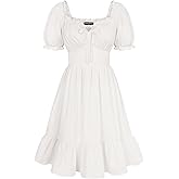 Scarlet Darkness Women’s Corset Mini Dresses Puff Sleeve Square Neck Babydoll Dress Summer Casual Cottagecore Dress