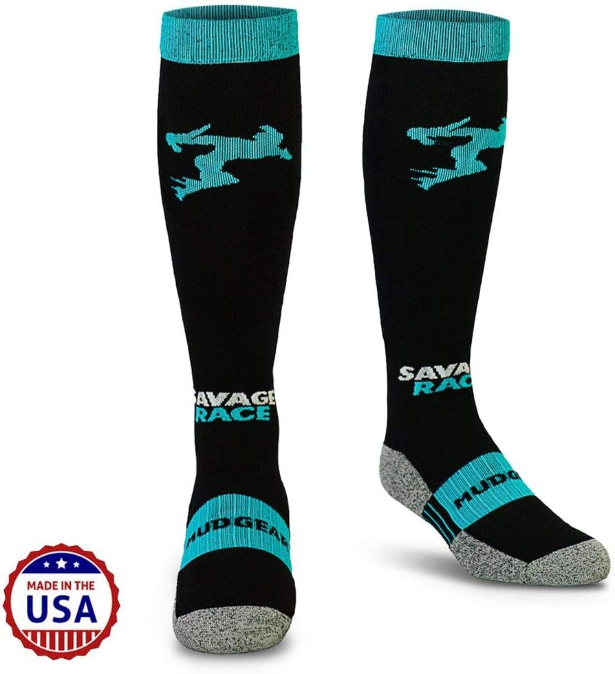 MudGear Savage Race Compression Socks - Over The Calf Running Socks for Obstacle Racing Men and Women