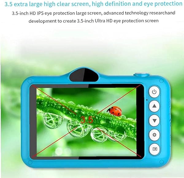 Kids Digital Camera 3 5inch Screen 1080P HD Video Cute Cartoon Camera for Child Gifts Blue Student Camera