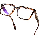 R.F.YFQH Blue Light Blocking Glasses for Women Men, Square Thick Frame Anti Eyestrain & UV Glare JF6218