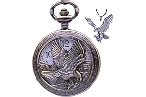Udaney Eagle Gifts Pocket Watch with Chain Vintage Quartz Half Hunter American 2025 Fashion