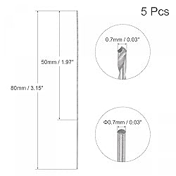 uxcell 5 Pcs 0.7mm Mini Micro Twist Drill