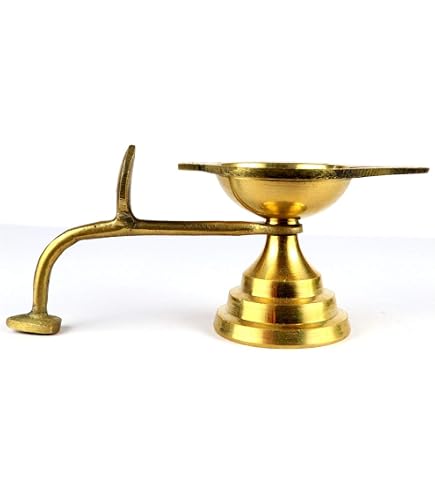 Aarti & Diya Set Aus Messing – Mit Griff, Für Hinduistische Puja-Rituale, 9,5 Cm Länge