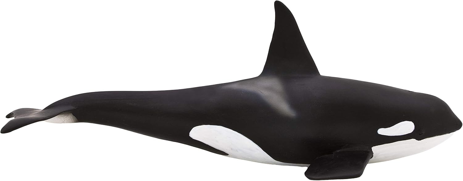 MOJO Male Orca Sealife Fish Animal Model Toy Figure, Black and White, 19.1 inches