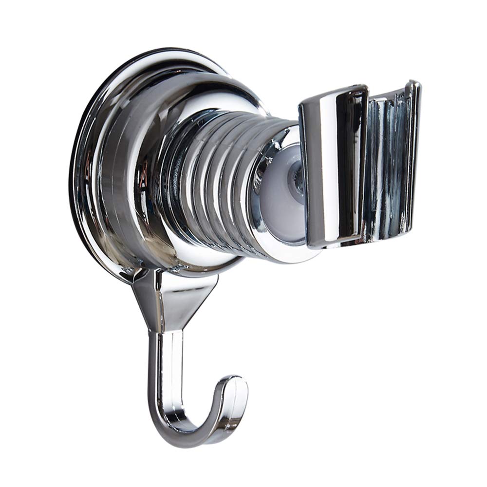 HosDen Vacuum Suction Cup Shower Head Wall Mount Adjustable Holder, Shower Head Bracket Powerful Wall Mounted Fixed Handheld 360°Rotating Shower Holder