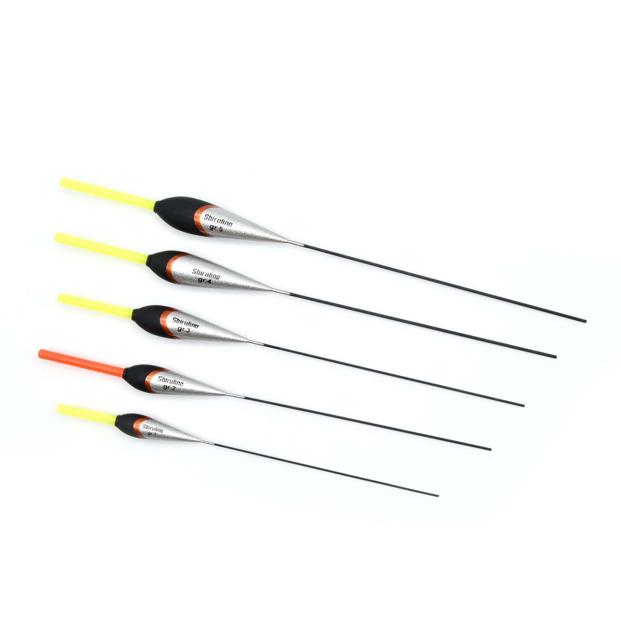 Sbirulino® Set of 5 fishing floats with light holder mm 4.5.