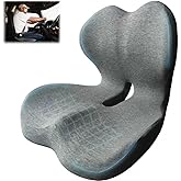 Upgraded Seat Cushion Premium Ergonomic Memory Foam, Lumbar Support Pillow for Office Chair, Memory Foam Car Seat Cushion with L-Shaped Ergonomic Design for Car, Truck, Desk, Chairs, Office Seat