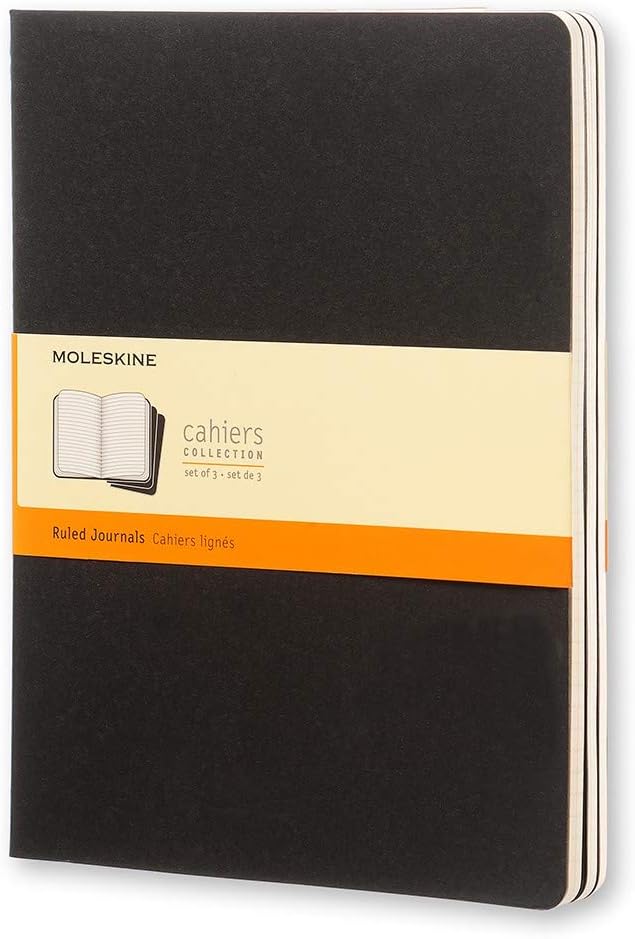 Moleskine Cahier Set of 3 XLG Ruled Black Moleskine Amazon.ca Office Products