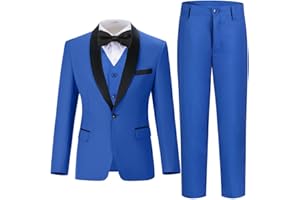 HUEZOE Boys Suits Slim Fit Tuxedos for Kids Ring Bearer Outfits Wedding Dresswear Suit for Boy Formal