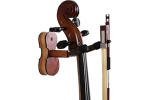 ROSENICE Violin Hanger Home and Studio Wall Mount Hanger(Red Wood Color)