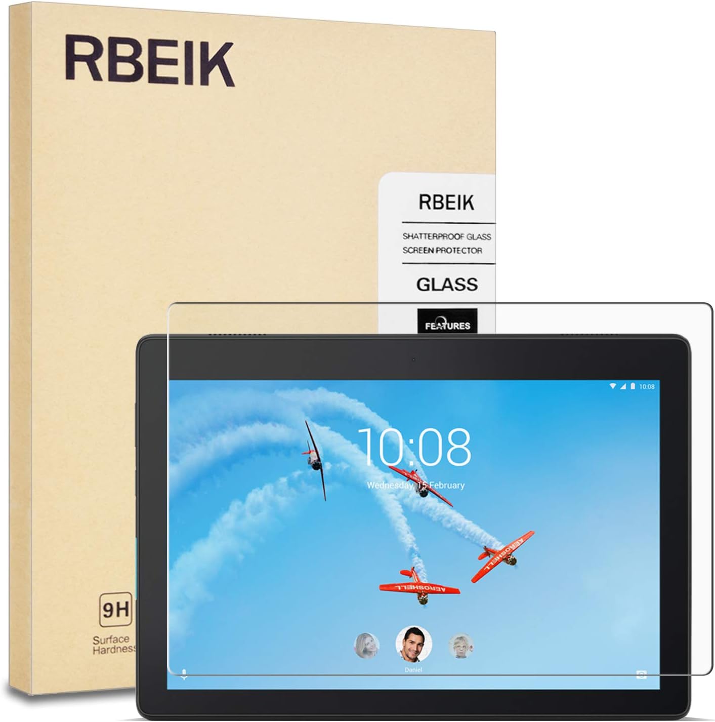 Lenovo Tab E10 Screen Protector Glass, RBEIK 9H Hardness Anti-Scratch Anti-Fingerprint Glass Easy-Install Screen Protector Tempered Glass for Lenovo Tab E10 Tablet 2018